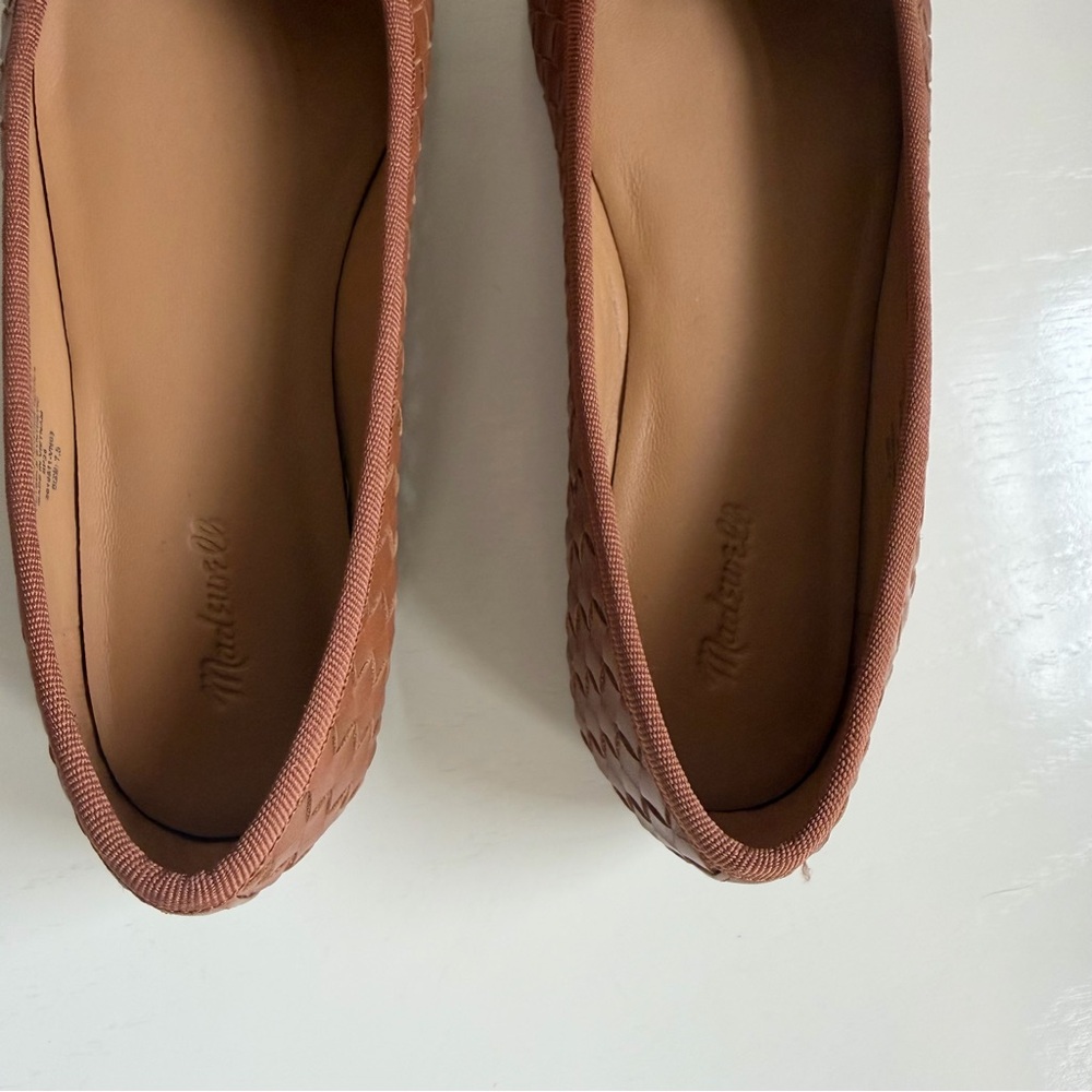 Madewell Flats Anelise Ballet Flat Woven Leather Tan Size 7.5 Classic - Picture 5 of 7